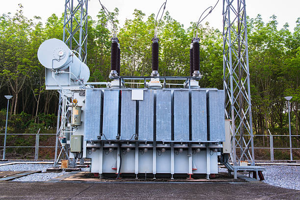 Transformer Station And The High Voltage Electric Pole